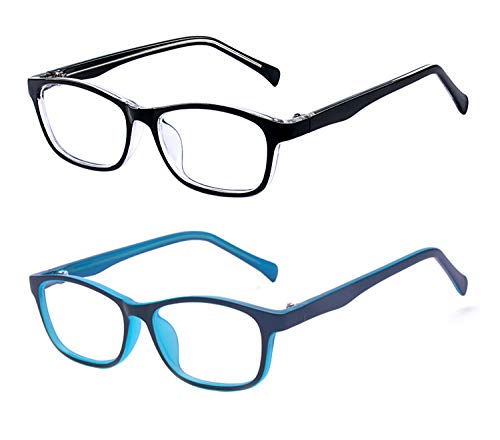 ALWAYSUV 2 Pack Boys Girls Blue Light Blocking Glasses Square Eyeglasses Anti Blue Ray Computer Game Glasses for Kids - Image 5