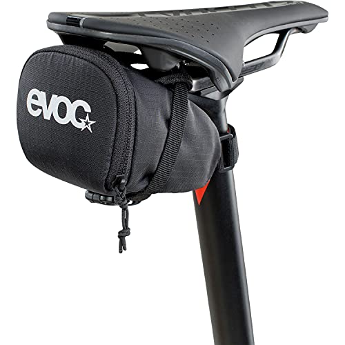 EVOC SEAT BAG saddle bag for compact storage under the seat; under seat bicycle bag (0.3l capacity, lightweight, quick assembly thanks to buckle, reflective logo), Black - Image 2