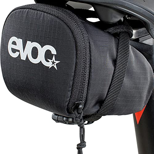 EVOC SEAT BAG saddle bag for compact storage under the seat; under seat bicycle bag (0.3l capacity, lightweight, quick assembly thanks to buckle, reflective logo), Black - Image 4