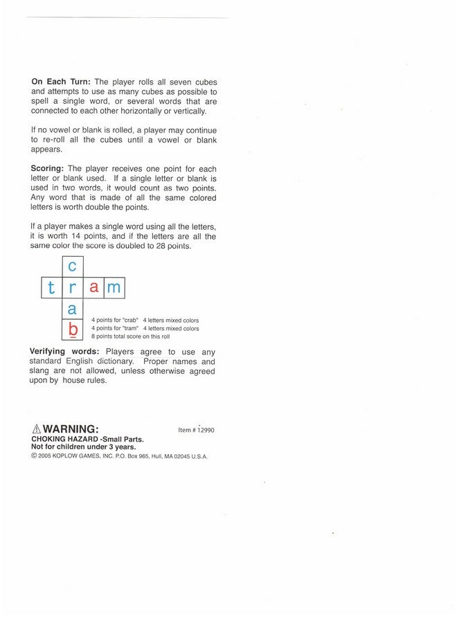 Koplow Games Crossword Dice Educational Travel Game - Image 4