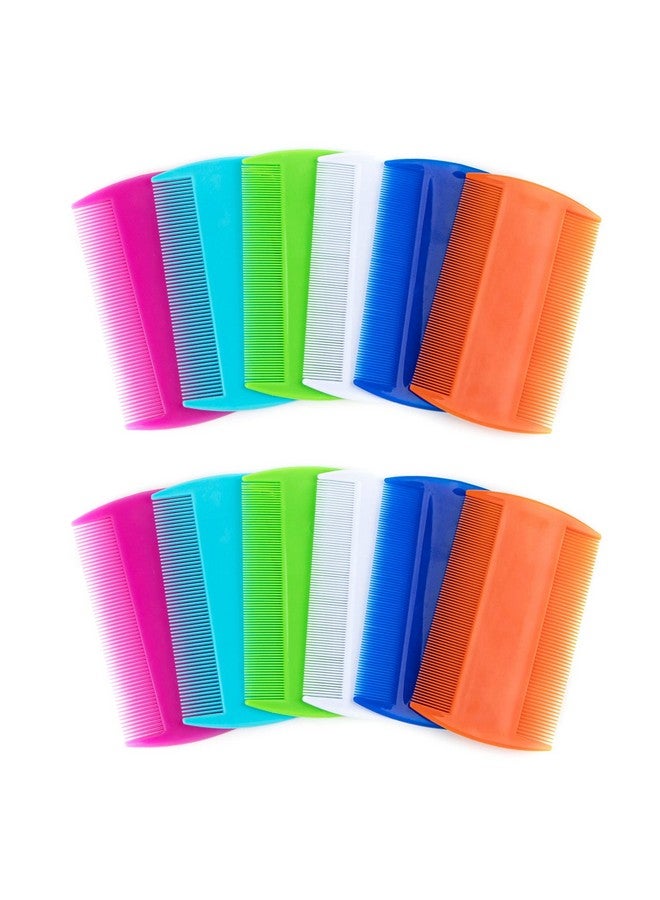 AUEAR 12 Pack Pet Flea Lice Combs Double Sided Fine Tooth Dogs Cats Grooming Combs Remove Float Hair Tear Marks Tick Removal Tool (6 Colors) - Image 1