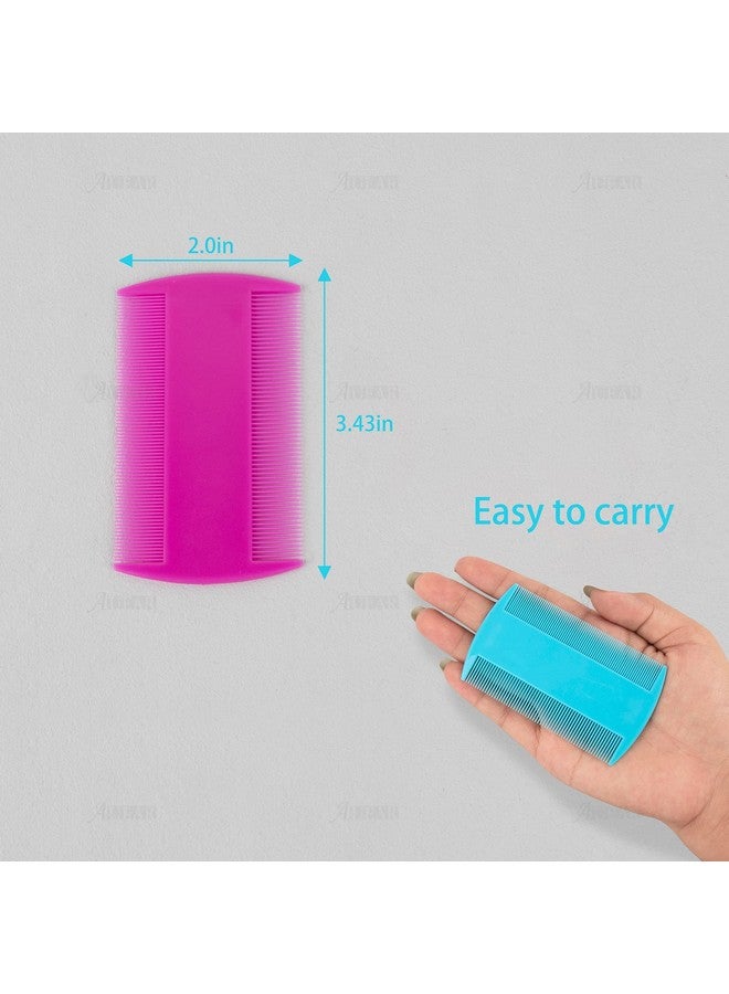 AUEAR 12 Pack Pet Flea Lice Combs Double Sided Fine Tooth Dogs Cats Grooming Combs Remove Float Hair Tear Marks Tick Removal Tool (6 Colors) - Image 2