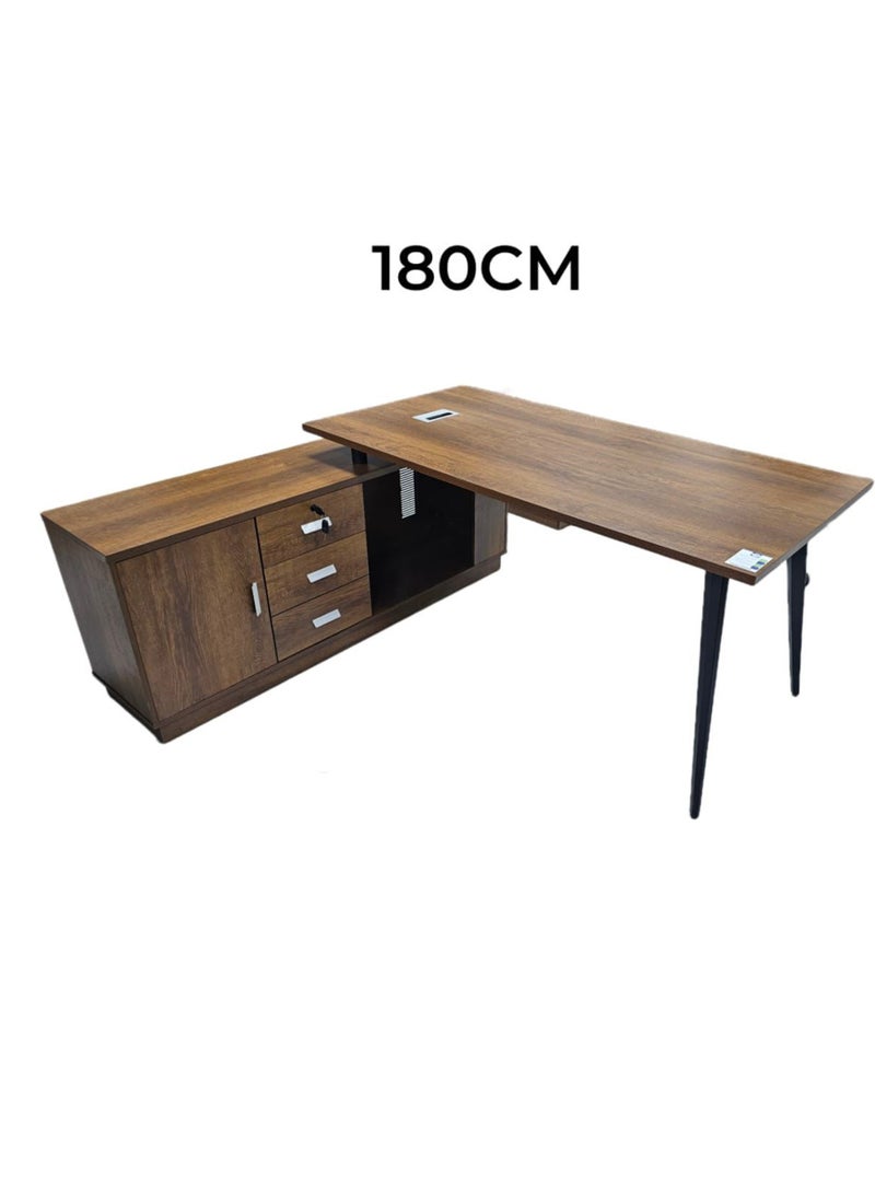 Living - L Shape Office Desk Computer Table Or Study Table With Drawer 180 CM - Image 1
