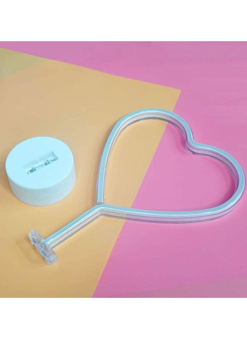 Generic LED Warm White Love Shaped Neon Signs Light with Base Battery Operated USB Powered Home Ramadan Decoration Lighting for Home Hotel Bedroom Store Decoration Night Light Home Lighting  - Image 4