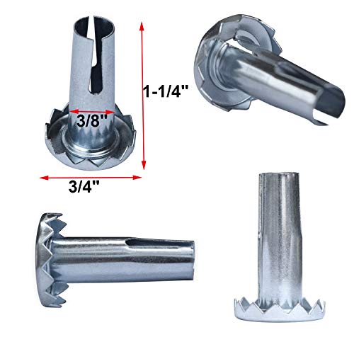 AAGUT 2" Ball Casters Stem Caster Wheels Set of 4 with 5/16" x 1-1/2" (8 x 38mm) with Metal Sockets Replacement Vintage Antique Swivel Wheel for Sofa, Chair, Cabinet - Image 3