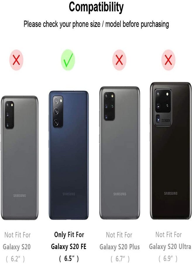 INF Mobile Phone Case Compatible with Samsung Galaxy S20 FE / S20 Lite / Wallet with Card Slot / Adjustable Cell Phone Cover Case with Support, Dark Blue - Image 2