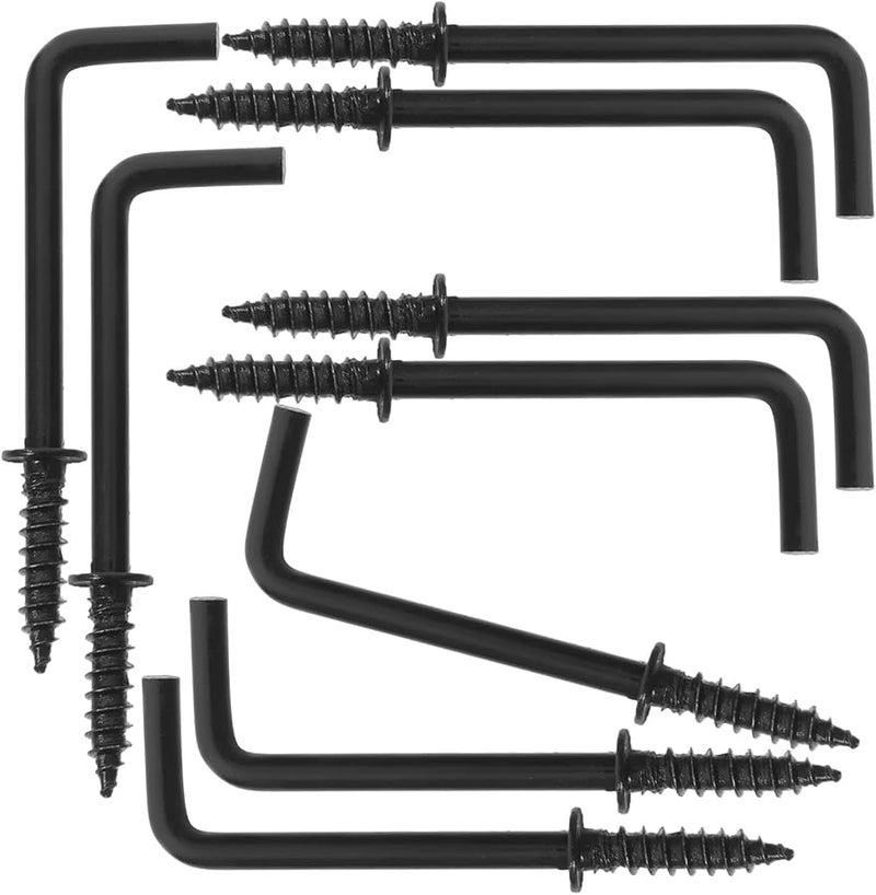 300 قطعة من خطافات البراغي على شكل حرف L، خطافات معدنية مثبتة ذاتية التنصت بزاوية قائمة للتثبيت والتعليق - Image 5