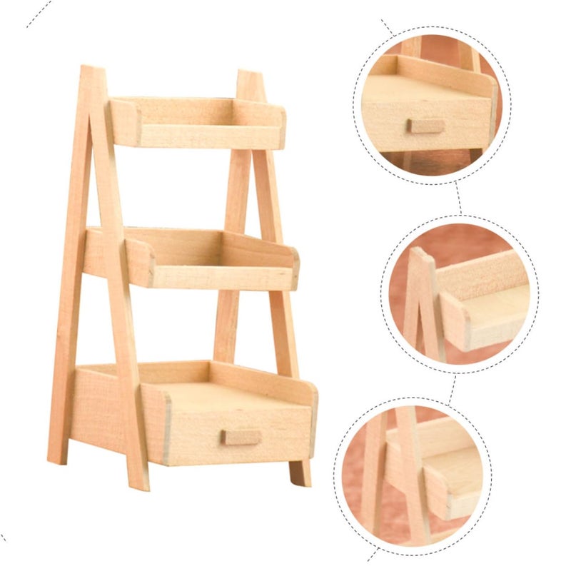 Miniature Dollhouse Shelf Set 2Pcs Decorative Mini Furniture Desktop Display - Image 4