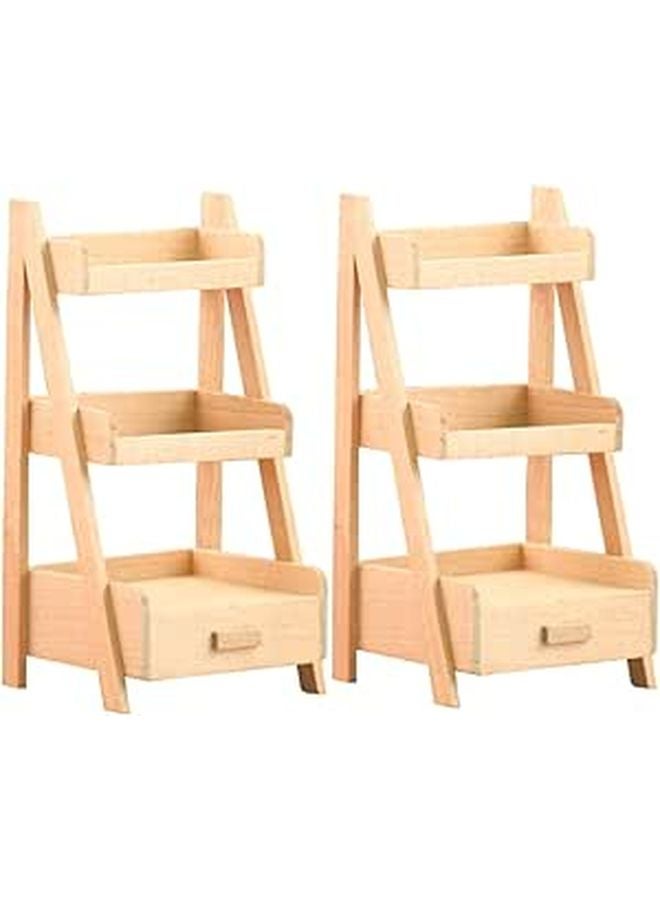 Miniature Dollhouse Shelf Set 2Pcs Decorative Mini Furniture Desktop Display - Image 1