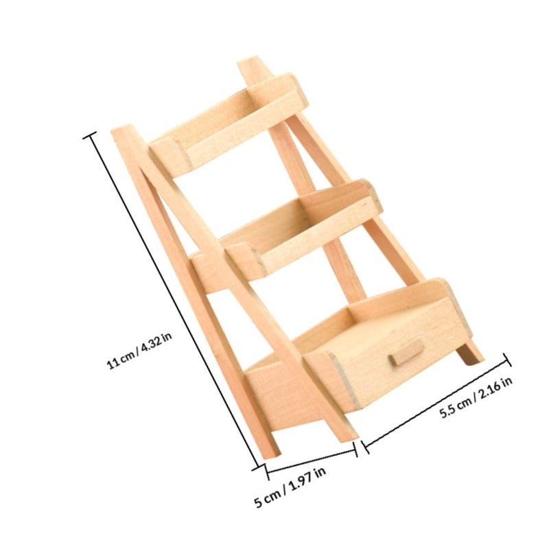 Miniature Dollhouse Shelf Set 2Pcs Decorative Mini Furniture Desktop Display - Image 3