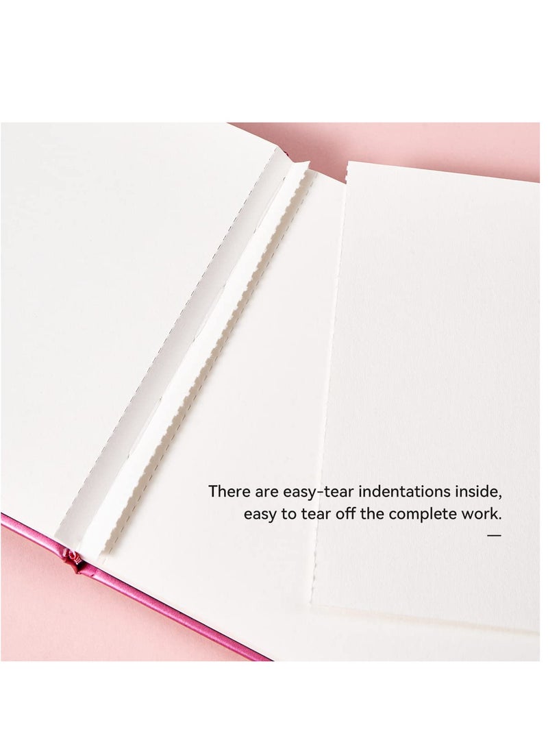 Excefore Portable Watercolor Paper, Hot Press Watercolor Journal,50% Cotton 140 lb/300gsm 20 Sheets 7.6’’ x 5.3’’ Travel Art Journal for Beginners and Artists  - Image 4
