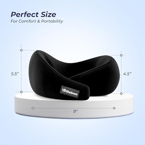 Billebon Gel Infused Memory Foam Neck Pillow, Travel Pillow with Adjustable Velcro Straps, Neck Pillow for Travelling & Flight Travel, Ergonomic Support for Comfort & Pain Relief (Black Combo) - Image 5