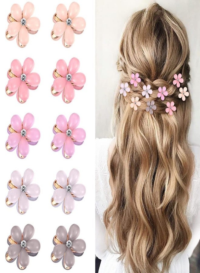 WECROO Small Mini Faux Pearl Hair Claw Clips with Daisy Flower Design Sweet Nonslip Artificial Cute Metal Bangs Clips Decorative Hair Accessories for Women and Girls Gift (Multicolor, Pack of 12) - Image 1
