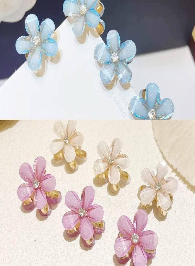 WECROO Small Mini Faux Pearl Hair Claw Clips with Daisy Flower Design Sweet Nonslip Artificial Cute Metal Bangs Clips Decorative Hair Accessories for Women and Girls Gift (Multicolor, Pack of 12) - Image 2