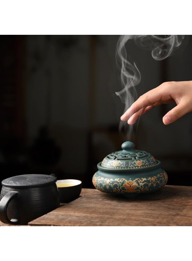 Bukela Ceramic Electric Incense Burner, Including Incense Holder And Fireproof Cotton, Handcrafted Incense Burner For Indoor Air Purification/Home Decoration/Meditation - Image 3
