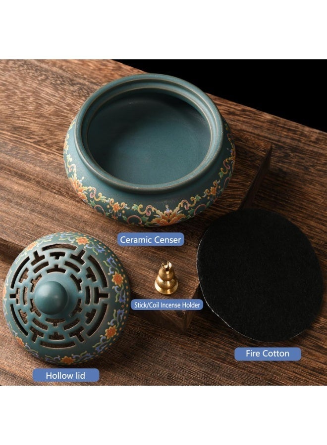Bukela Ceramic Electric Incense Burner, Including Incense Holder And Fireproof Cotton, Handcrafted Incense Burner For Indoor Air Purification/Home Decoration/Meditation - Image 4