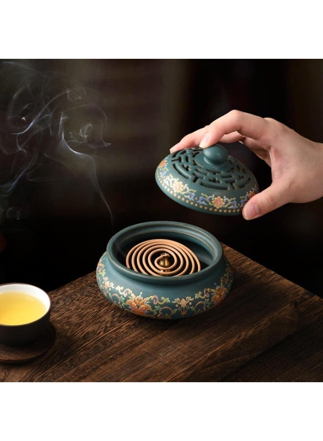 Bukela Ceramic Electric Incense Burner, Including Incense Holder And Fireproof Cotton, Handcrafted Incense Burner For Indoor Air Purification/Home Decoration/Meditation - Image 2