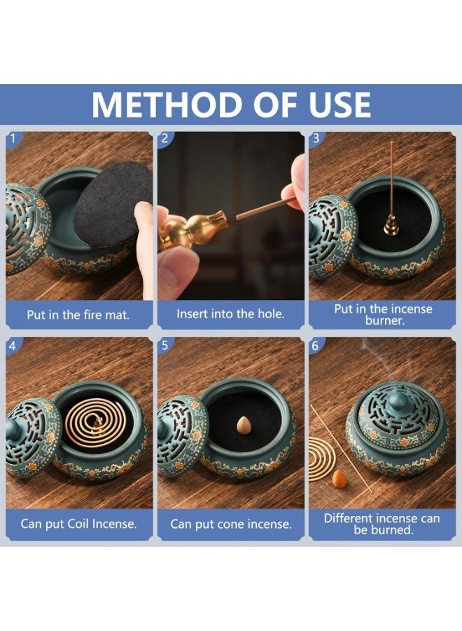 Bukela Ceramic Electric Incense Burner, Including Incense Holder And Fireproof Cotton, Handcrafted Incense Burner For Indoor Air Purification/Home Decoration/Meditation - Image 5