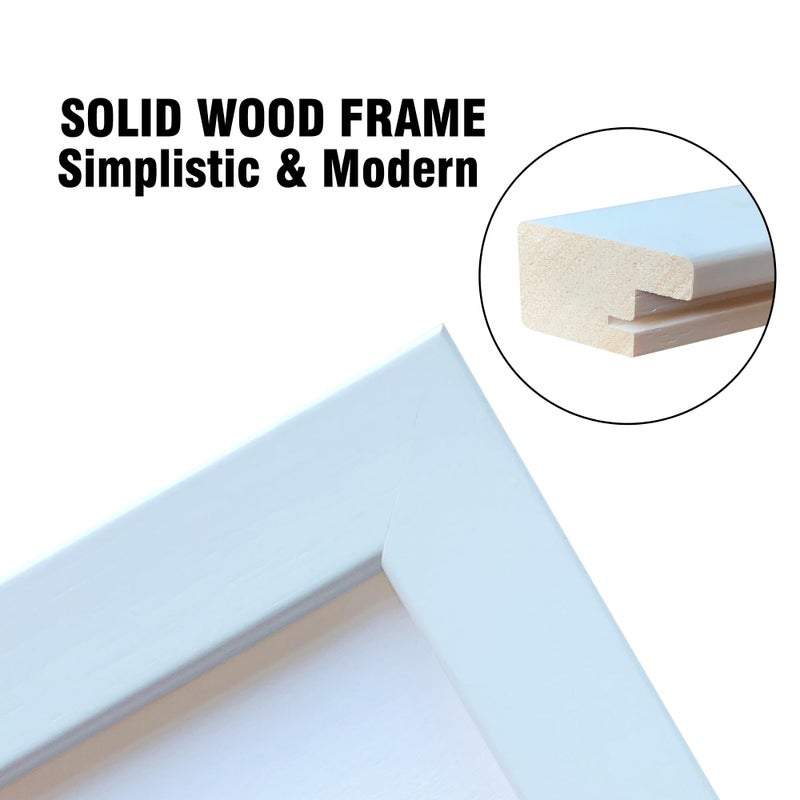 DEKWINN 8x10 Picture Frame Set of 4 Made of Solid Wood Photo Frame with Real Glass for Pictures 5x7 with Mat or 8x10 Without Mat  Wall Mount or Tabletop Gallery Photo Frames in White - Image 4