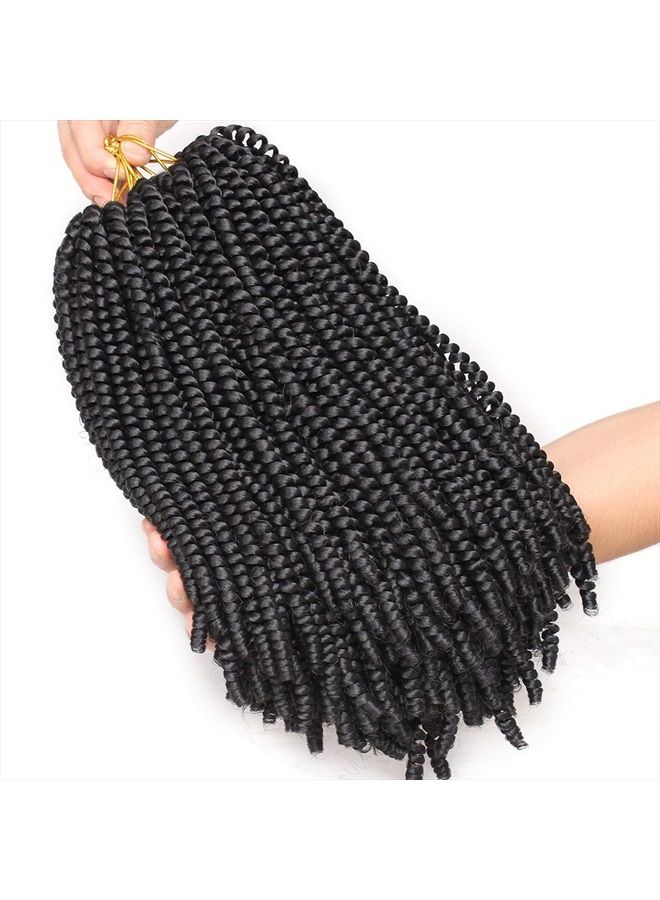 Xtrend 12 Inch 7 Packs Spring Twist Crochet Braids Hair For Butterfly Faux Locks Short Crochet Hair Synthetic Braiding Hair Extensions For Woman (1B#) - Image 5