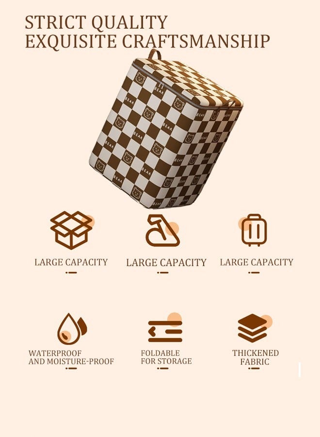 Aikenn 2Pcs 180l Large Storage Bags Non-Woven Quilt Storage Bins Waterproof Clothes Storage Foldable Closet Organizers Storage Containers For Blanket Comforters Bed Sheets Pillows And Toys（Orange）  - Image 3
