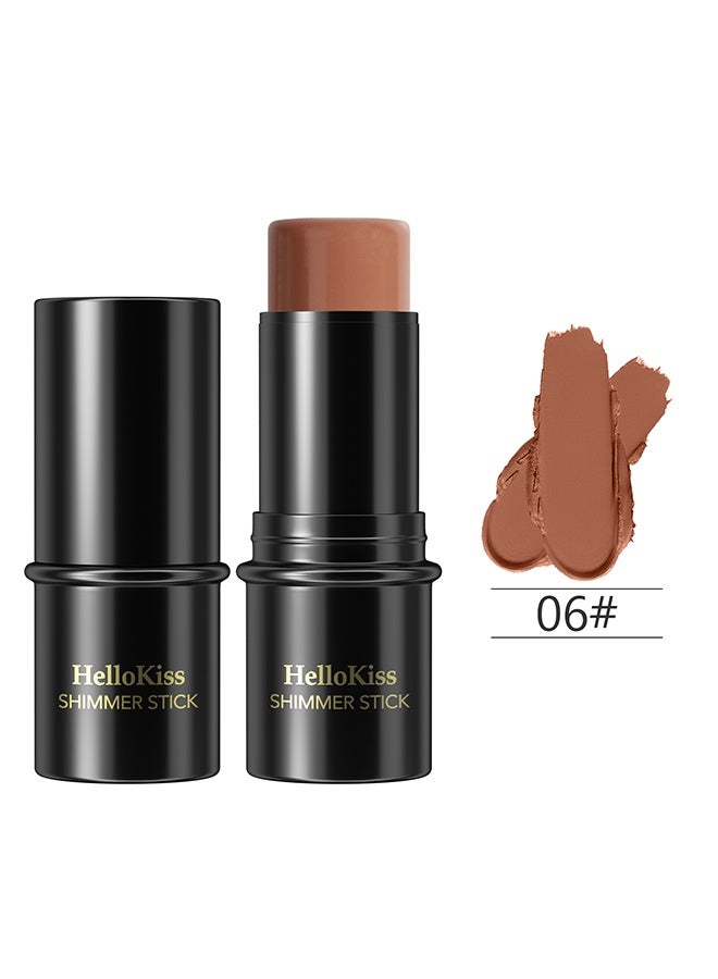 HelloKiss Shimmer Stick, Shimmer Cream Powder Waterproof and Long lasting Face Cosmetics Non greasy Face Brightens and Shades Cream Contour Stick Moisturize Highlighter and Bronzer Pen 06 - Image 2