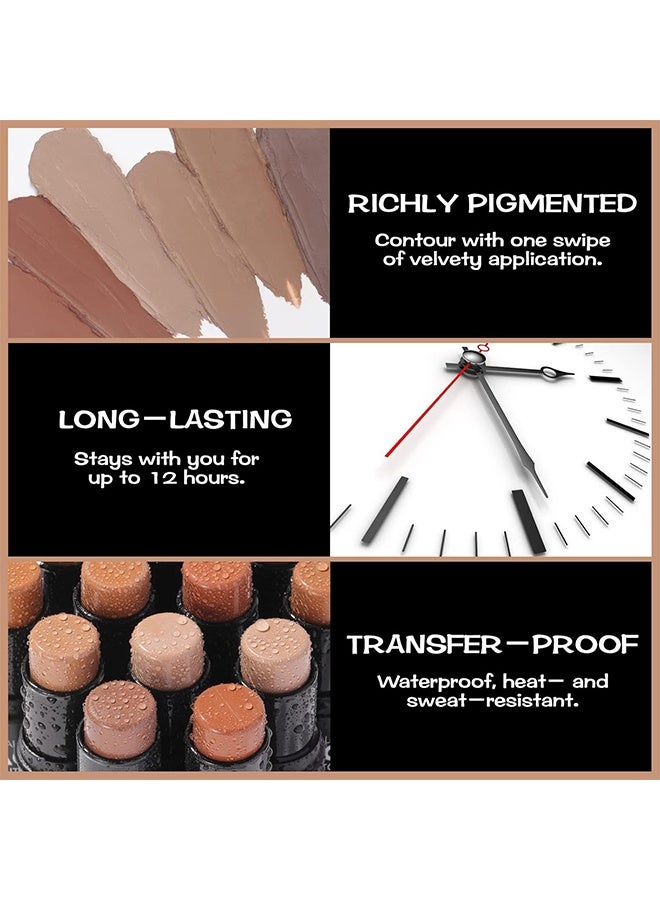 HelloKiss Shimmer Stick, Shimmer Cream Powder Waterproof and Long lasting Face Cosmetics Non greasy Face Brightens and Shades Cream Contour Stick Moisturize Highlighter and Bronzer Pen 06 - Image 5