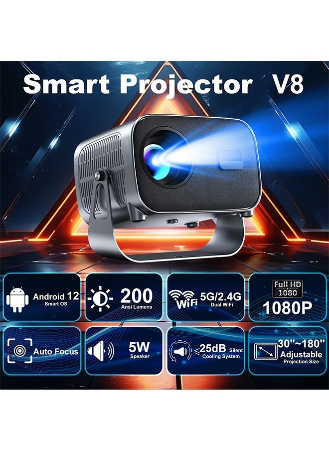 LEXIN V8 Portable Projector , Support 4K, Support 30-180 Inches , With Remote Control, 5G Wifi and Bluetooth, Electric Focus. Mobile Home Theater, Movie Projector Compatible with Android/Windows/TV Stick/PC  - Image 2