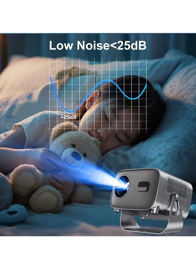 ليكسين - جهاز عرض محمول V8، يدعم 4K، يدعم 30-180 بوصة، مع جهاز تحكم عن بعد، واي فاي 5G وبلوتوث، التركيز الكهربائي. مسرح منزلي متنقل، جهاز عرض أفلام متوافق مع Android/Windows/TV Stick/PC - Image 1