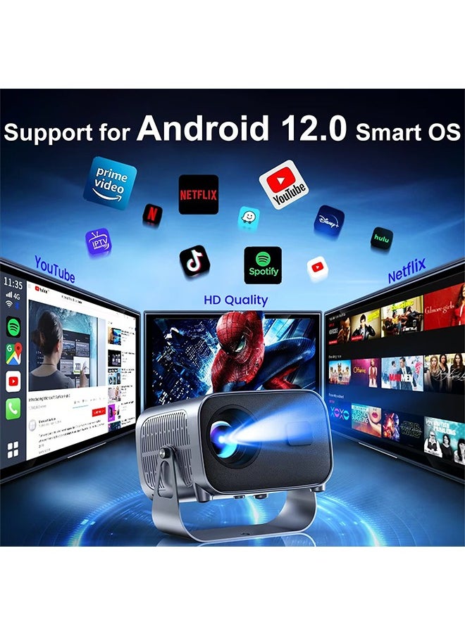 ليكسين - جهاز عرض محمول V8، يدعم 4K، يدعم 30-180 بوصة، مع جهاز تحكم عن بعد، واي فاي 5G وبلوتوث، التركيز الكهربائي. مسرح منزلي متنقل، جهاز عرض أفلام متوافق مع Android/Windows/TV Stick/PC - Image 1
