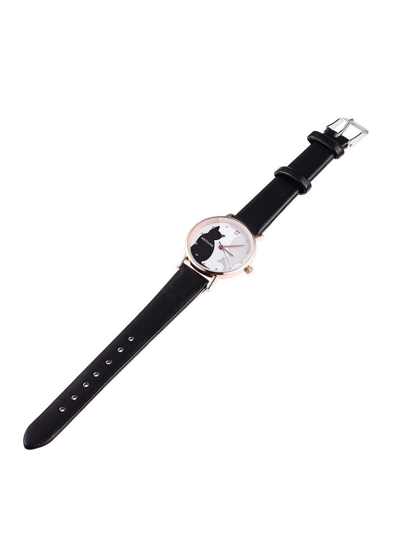 Excefore Women's Watches lovely Cartoon Cat Wrist Watches Girls Simple Harajuku Style Belt Quartz Women's Watch for Girls Ladies Women Students Creative Quartz Wristwatches Woman Bracelet - Image 4