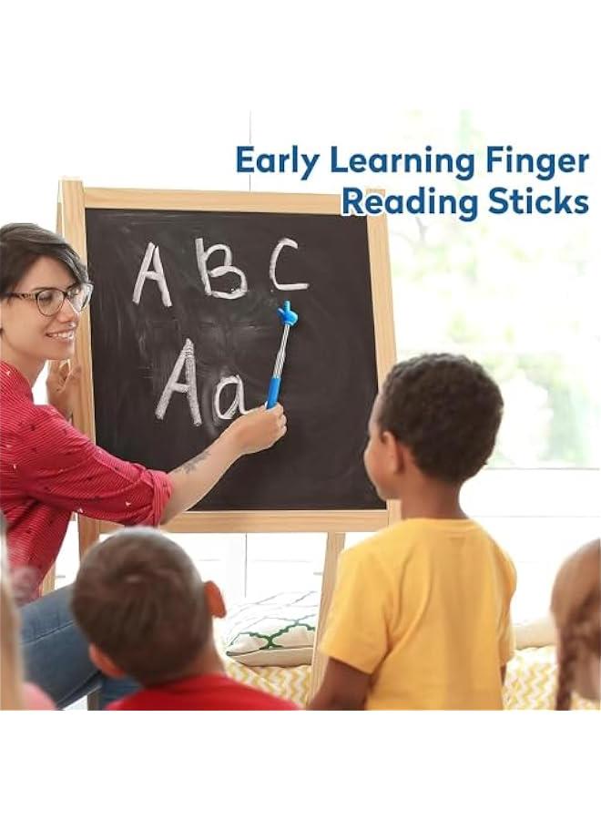 3 Telescopic Teachers Pointer Extendable Hand Finger Pointer Stick Retractable Teaching Baton for School Mini Collaible Stainless Steel Finger Reading Stick for Kids Students - Image 5