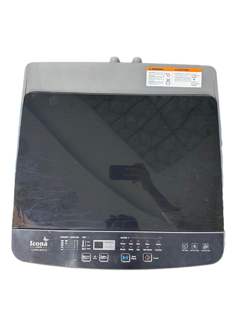 ICONA - Icona Fully Automatic Top Loader Washing Machine 8kg - Smart Sensors, Gentle Fabric Care, Fuzzy Logic, LED Display & Transparent Lid - Image 1