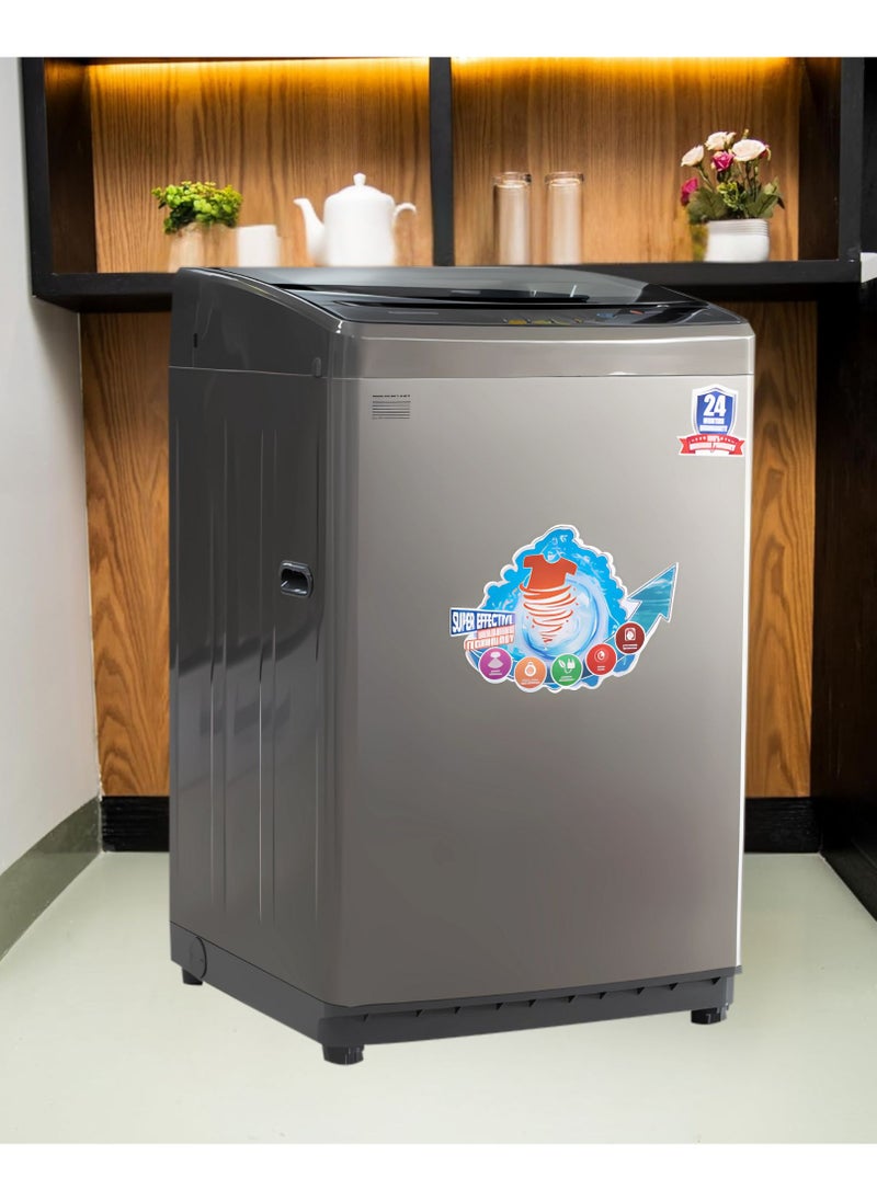 ICONA - Icona Fully Automatic Top Loader Washing Machine 8kg - Smart Sensors, Gentle Fabric Care, Fuzzy Logic, LED Display & Transparent Lid - Image 1