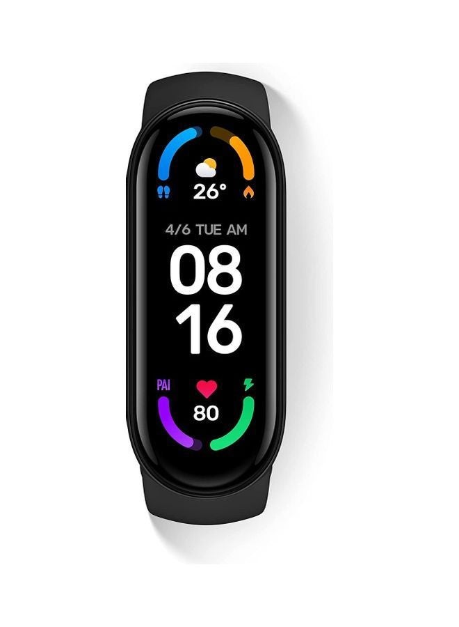 NIBEMINENT Mi Smart Band 6 Sports Bracelet- Amoled Display + Extra Silicone Strap 1.56inch Black  - Image 1