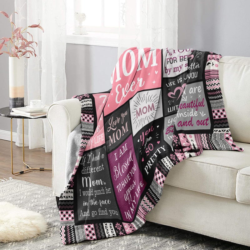 Ivivis Gifts for Mom Blanket 60""x50""  Mom Birthday Gifts  Mothers Day Birthday Gifts for Mom  Mom Gifts from Daughters Son  Gifts for Mom Birthday Christmas  Best Mom Ever Blankets Throw - Image 4