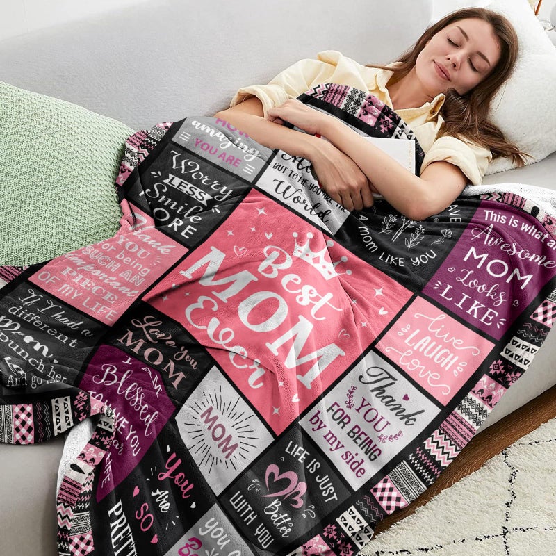 Ivivis Gifts for Mom Blanket 60""x50""  Mom Birthday Gifts  Mothers Day Birthday Gifts for Mom  Mom Gifts from Daughters Son  Gifts for Mom Birthday Christmas  Best Mom Ever Blankets Throw - Image 2