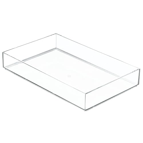 InterDesign iDesign Clarity Plastic Drawer Organizer, Storage Container for Vanity, Bathroom, Kitchen Drawers, 8" x 12" x 2", Clear - Image 5
