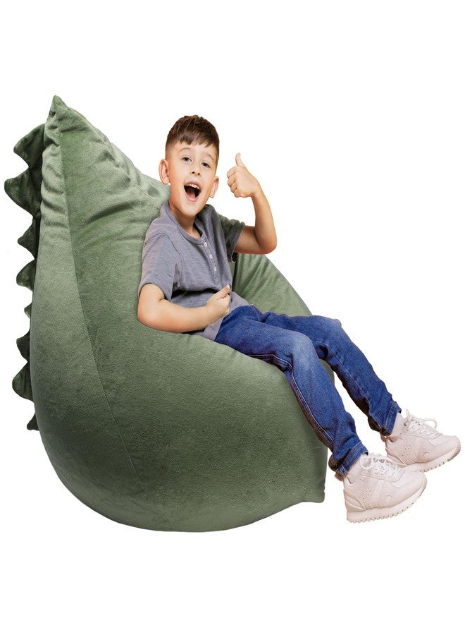 Decalsweet Dinosaur Bean Bag Chair Toy Storage Bags for Kids, Large Size Extra Soft Girls Boys Storage Organizer with Zipper, Beanbag Chairs for Home, 31×30×25 Inch (No Filling,Cover Only) - Image 1