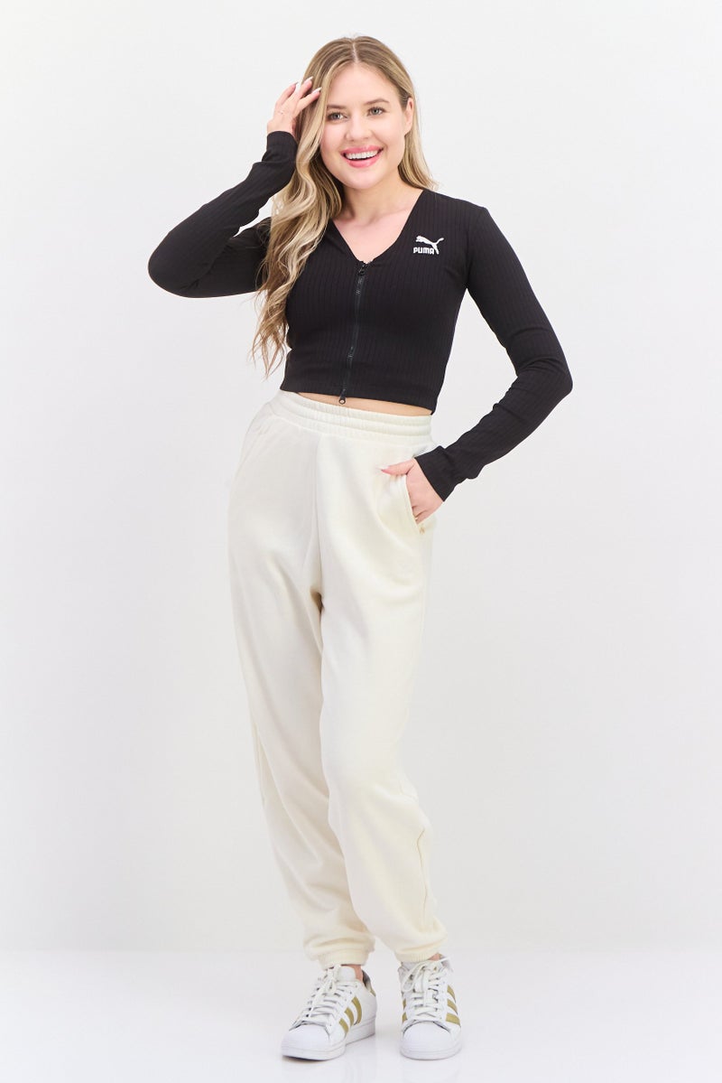 PUMA ملابس رياضية نسائية بأكمام طويلة مناسبة بشعار مطرز، خارجي، أسود - Image 2