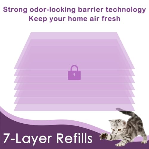 AYKEME 100 Cat Litter Refill Roll Bags Compatible with Litter Genie Easy Roll Pail | Odor-Control & Long-Lasting Refills | 4 Pack (100 Bags Total) - Image 3