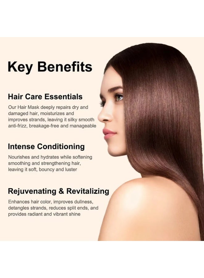 KOEC 250ml Hair Mask Caviar Essence Deep Repair Conditioning Argan Oil Collagen Hair Mask Essence for Dry Damaged Hair Hydrating Nourishing and Deep Repair Conditioning Treatment Soft and Shiny Hair Cream - Image 5