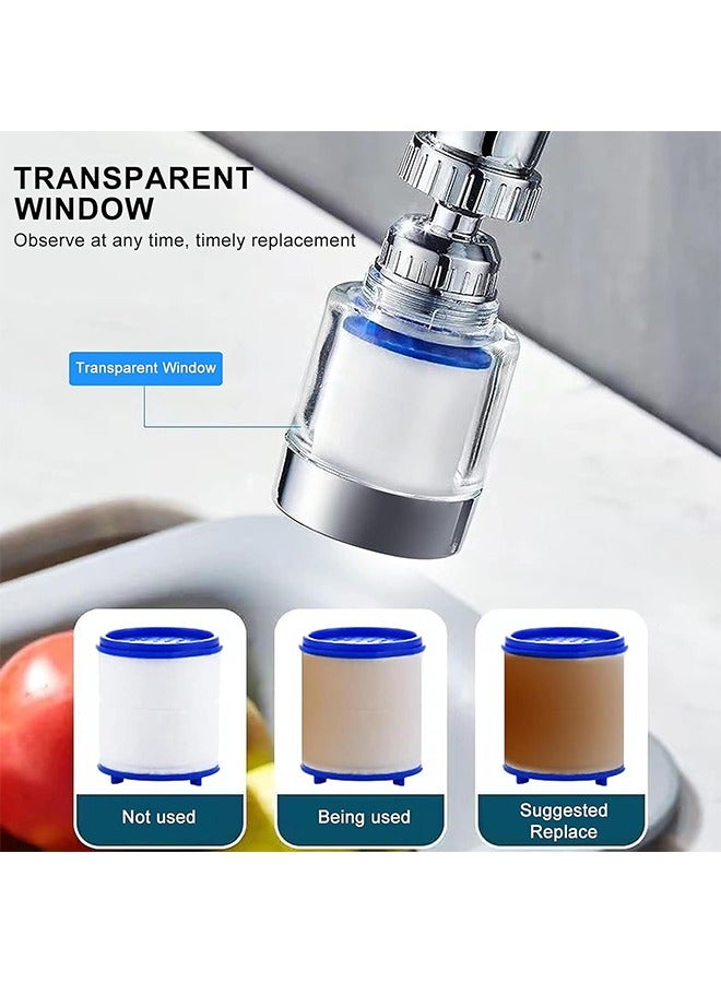 Sink Filter Water Faucet, Universal 360°Rotating Bathroom Sink Filter with 4 Filter Element, Kitchen Faucet Water Filter, for Home Kitchen  Bathroom - Image 3
