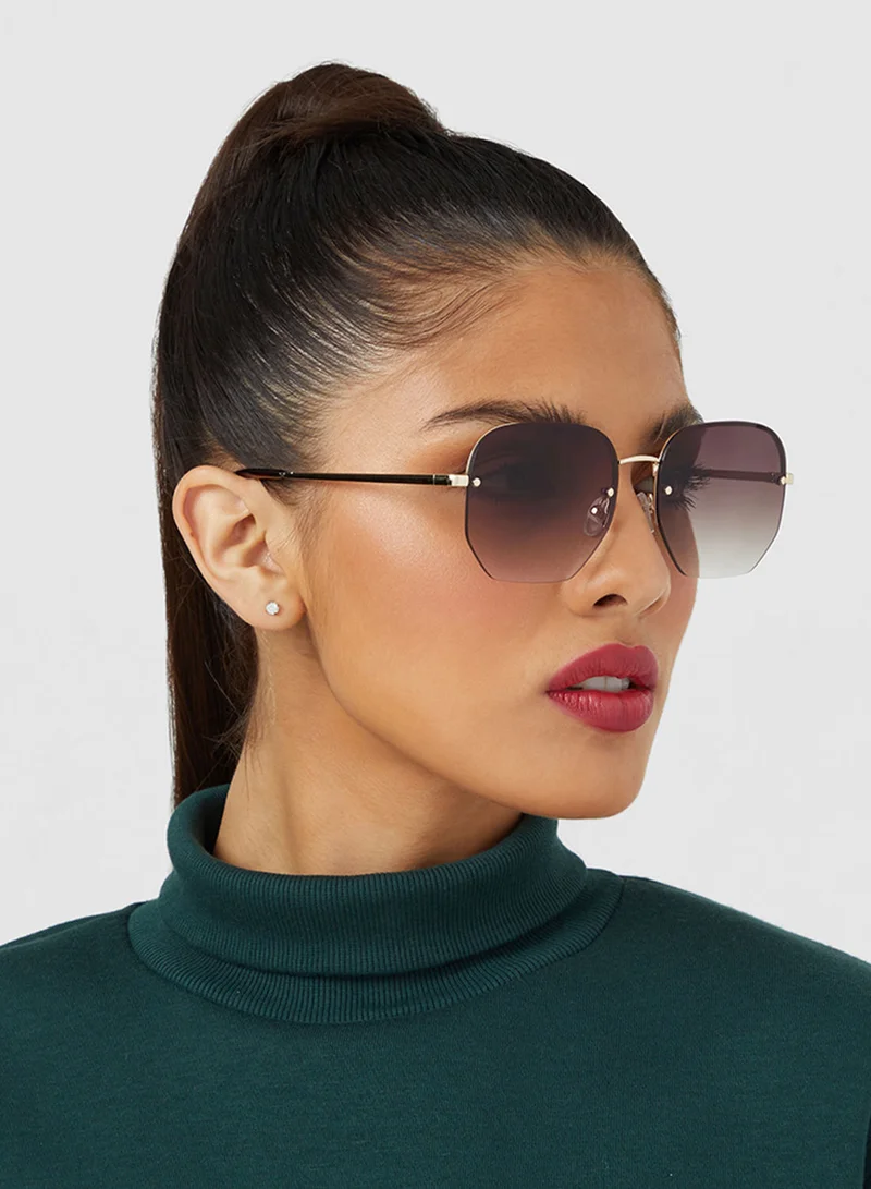 Blackout BlackOut by eyewa NINA II Unisex Sunglasses, Gold/Brown