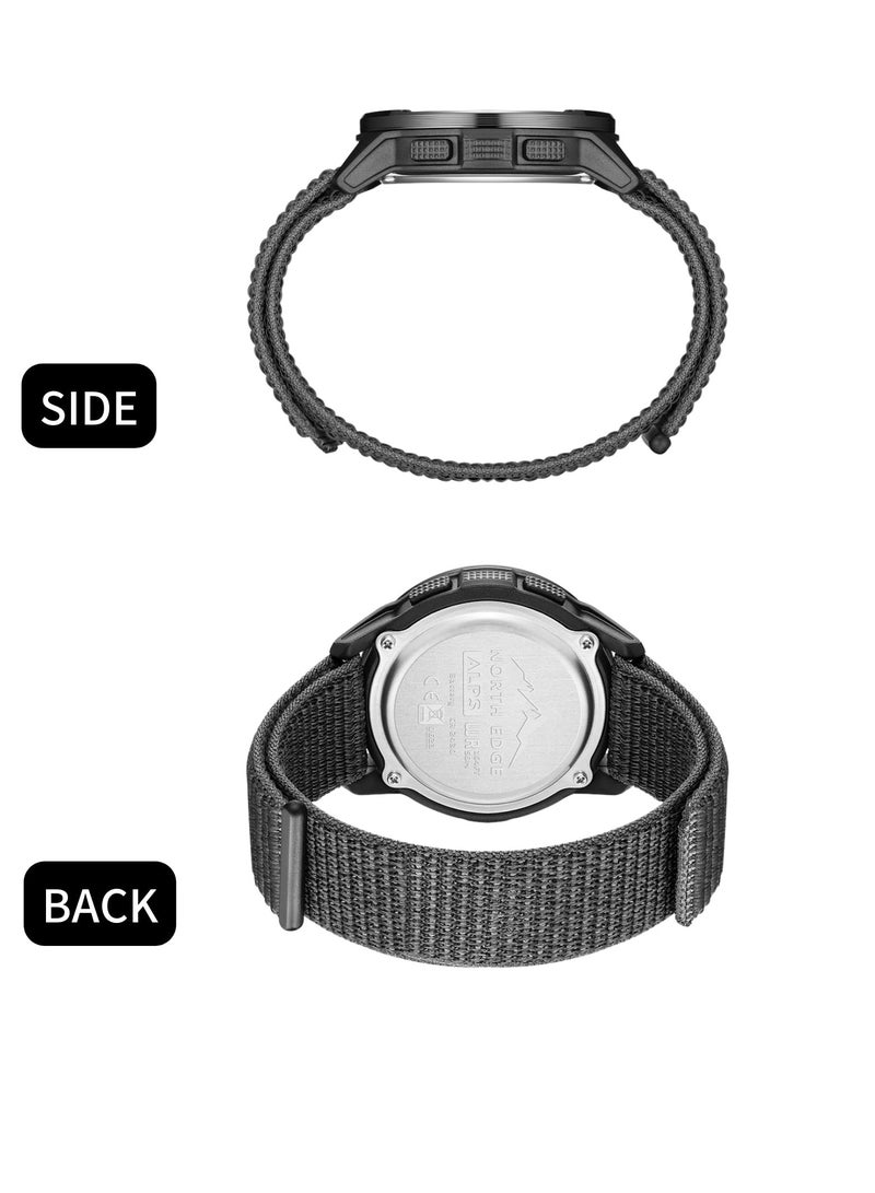 KASTWAVE Tactical Watches for Men, Military Sport Watches with Carbon Fiber Case, Lightweight Waterproof Watch for Women & Men, Digital Fitness Watches with Compass, Step Counter, Metronome, 5ATM, Black - Image 2