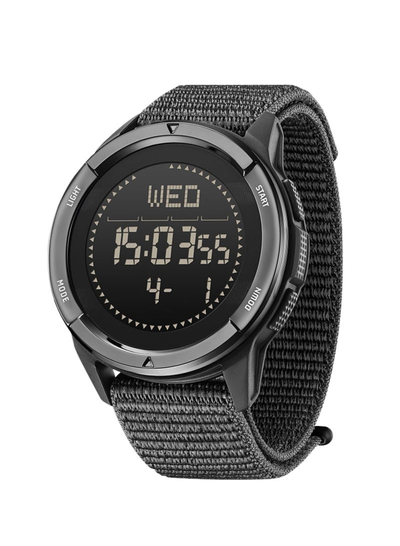 KASTWAVE Tactical Watches for Men, Military Sport Watches with Carbon Fiber Case, Lightweight Waterproof Watch for Women & Men, Digital Fitness Watches with Compass, Step Counter, Metronome, 5ATM, Black - Image 1