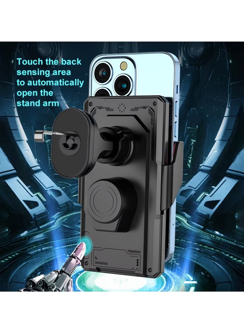 HouDeOS - Car Phone Mount Wireless Charger with 66W Fast Charging Auto Clamp Mount Air Vent Phone Mount Compatible with All 4.7-7.2 Inch Phone iPhone 15/14/13 Series Galaxy Z Flip 5/4 S23/S22/S21 Black - Image 1