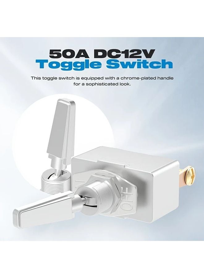 Heavy Duty 50A SPST Toggle Switch Metal Knob ON OFF for Car Boat Marine - Image 4