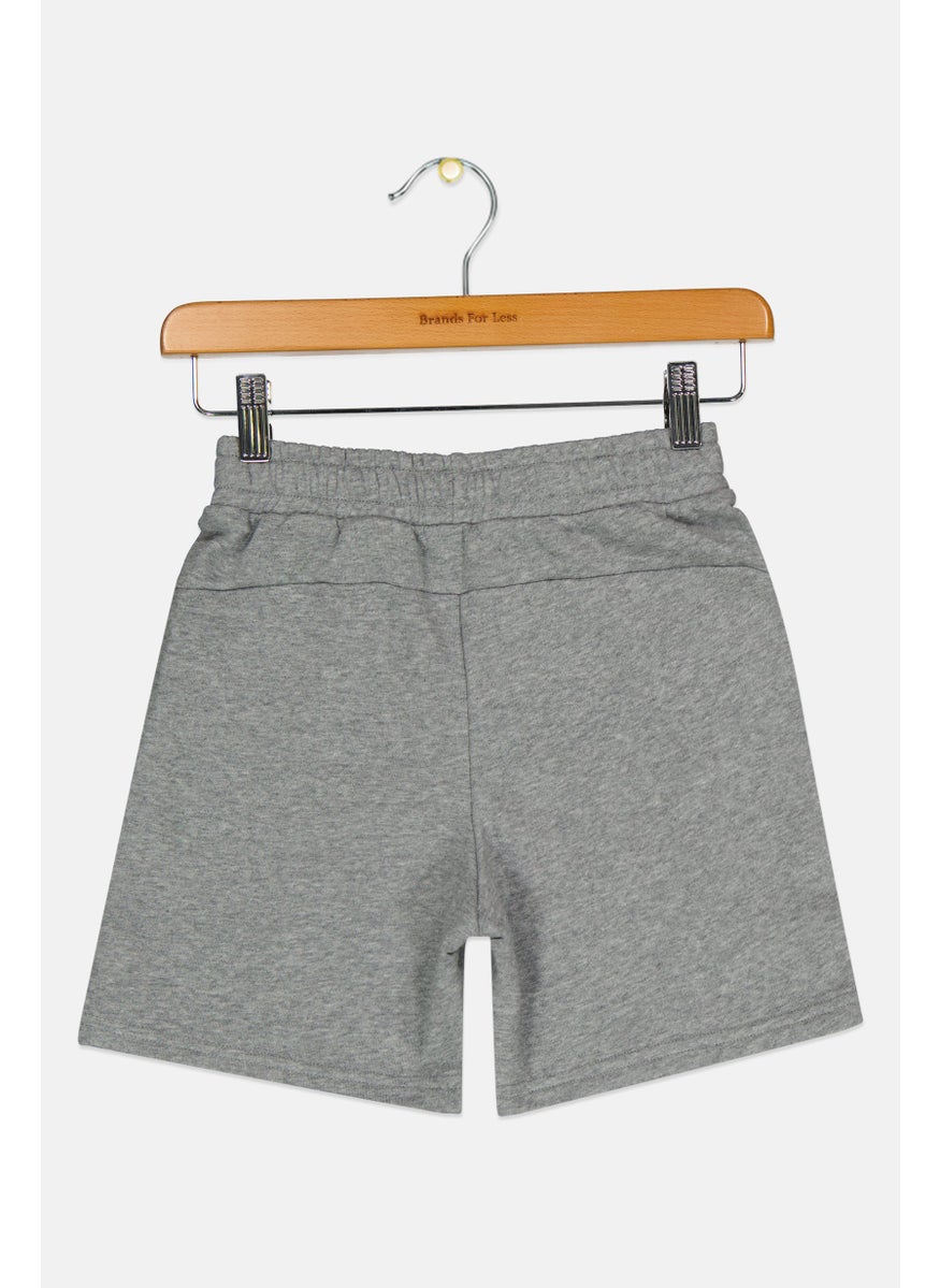 PUMA Kids Boy Embroidered Logo Outdoor Shorts, Grey  - Image 2