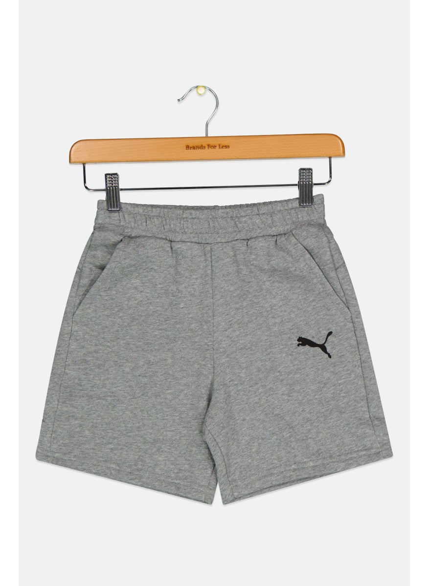 PUMA Kids Boy Embroidered Logo Outdoor Shorts, Grey  - Image 1